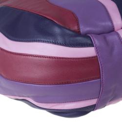 مملوكة مسبقًا Prada Multicolor Nappa Leather Stripes Large Hobo