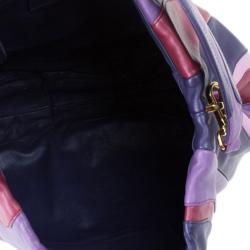 مملوكة مسبقًا Prada Multicolor Nappa Leather Stripes Large Hobo