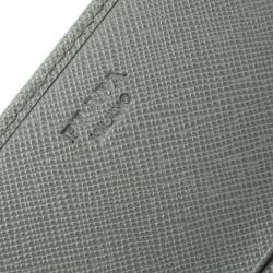 Pre Owned Prada Grey Saffiano Metal Leather Continental Wallet