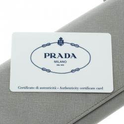 Pre Owned Prada Grey Saffiano Metal Leather Continental Wallet