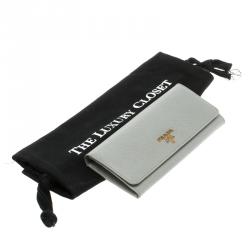 Pre Owned Prada Grey Saffiano Metal Leather Continental Wallet
