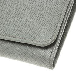 Pre Owned Prada Grey Saffiano Metal Leather Continental Wallet