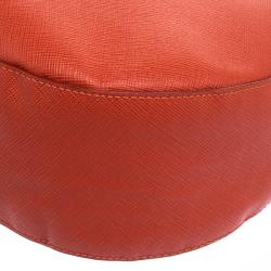 Pre Owned Prada Red Saffiano Lux Leather Hobo
