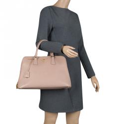 Pre Owned Prada Beige Saffiano Metal Leather Promenade Tote