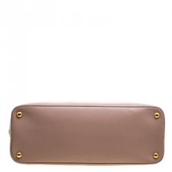 Pre Owned Prada Beige Saffiano Metal Leather Promenade Tote