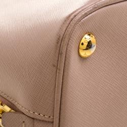 Pre Owned Prada Beige Saffiano Metal Leather Promenade Tote