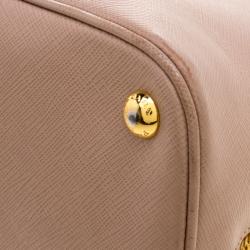 Pre Owned Prada Beige Saffiano Metal Leather Promenade Tote