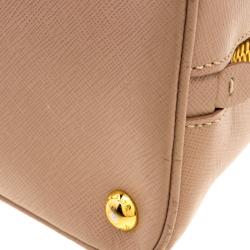 Pre Owned Prada Beige Saffiano Metal Leather Promenade Tote