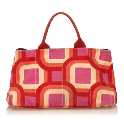 Pre Owned Prada Multicolor Canvas Canapa Tote