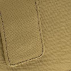 Pre Owned Prada Yellow Saffiano Leather Accordion Card Holder