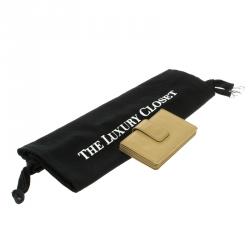 Pre Owned Prada Yellow Saffiano Leather Accordion Card Holder