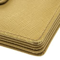 Pre Owned Prada Yellow Saffiano Leather Accordion Card Holder