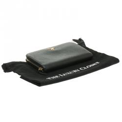 Pre Owned Prada Black Saffiano Leather Zip Around Wallet