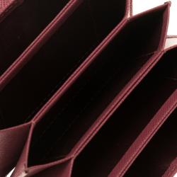 Pre Owned Prada Red Saffiano Leather Accordion Card Holder