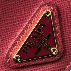 Pre Owned Prada Red Saffiano Leather Accordion Card Holder