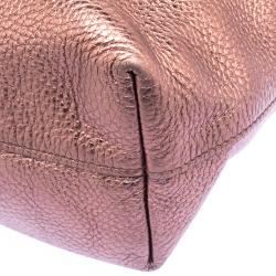 Pre Owned Prada Rose Gold Vitello Daino Leather Large Shopping Tote