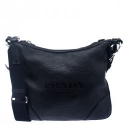 Prada Black Leather Messenger Bag