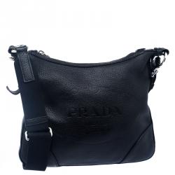 Prada Black Leather Messenger Bag