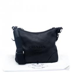 Prada Black Leather Messenger Bag