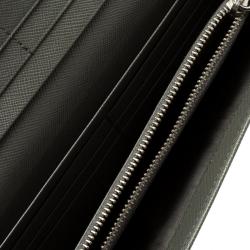 Pre Owned Prada Grey Saffiano Metal Leather Continental Wallet