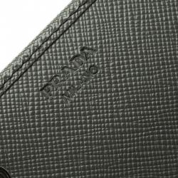 Pre Owned Prada Grey Saffiano Metal Leather Continental Wallet