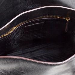 Pre Owned Prada Black Deerskin Leather Dragon Satchel