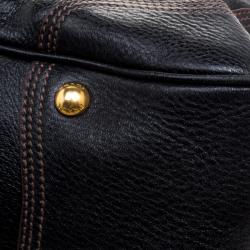 Pre Owned Prada Black Deerskin Leather Dragon Satchel