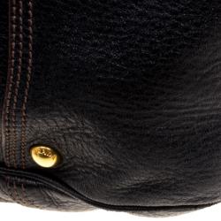 Pre Owned Prada Black Deerskin Leather Dragon Satchel