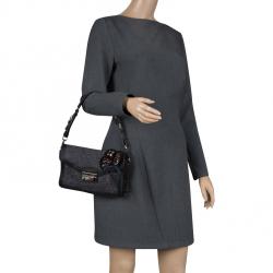 Pre Owned Prada Black Tweed Sound Shoulder Bag