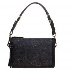 Pre Owned Prada Black Tweed Sound Shoulder Bag