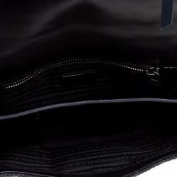 Pre Owned Prada Black Tweed Sound Shoulder Bag