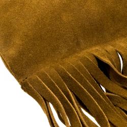 Pre Owned Prada Brown Suede Fringe Crossbody Bag