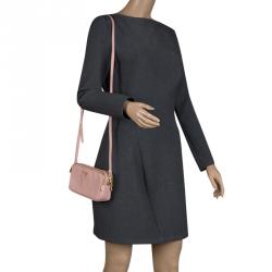 Pre Owned Prada Pink Saffiano Leather Crossbody Bag