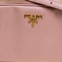 Pre Owned Prada Pink Saffiano Leather Crossbody Bag