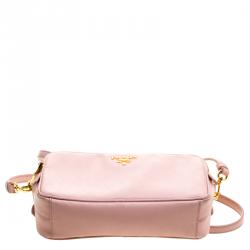 Pre Owned Prada Pink Saffiano Leather Crossbody Bag