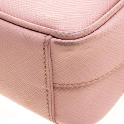 Pre Owned Prada Pink Saffiano Leather Crossbody Bag