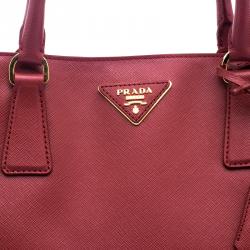 Pre Owned Prada Red Saffiano Lux Leather Large Gardener's Tote