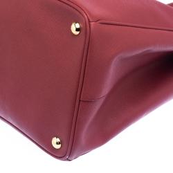 Pre Owned Prada Red Saffiano Lux Leather Large Gardener's Tote