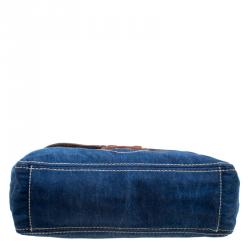 Pre Owned Prada Blue Denim Shoulder Bag