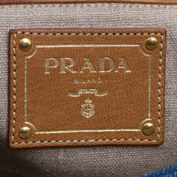 Pre Owned Prada Blue Denim Shoulder Bag