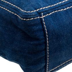 Pre Owned Prada Blue Denim Shoulder Bag