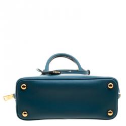 Pre Owned Prada Teal Green Saffiano Lux Leather Promenade Tote