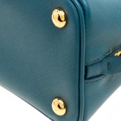 Pre Owned Prada Teal Green Saffiano Lux Leather Promenade Tote