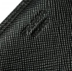 Pre Owned Prada Black Saffiano Fiocco Leather Bow Continental Wallet