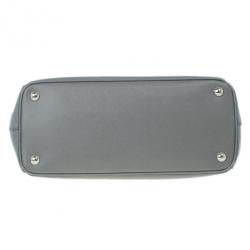 Pre Owned Prada Grey Saffiano Small Double Zip Top Handle Tote