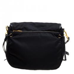 Pre Owned Prada Black Nylon and Leather Crossbody Bag