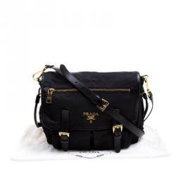 Pre Owned Prada Black Nylon and Leather Crossbody Bag