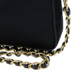 Pre Owned Prada Black Tessuto and Saffiano Leather Crossbody Bag