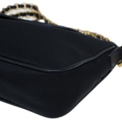 Pre Owned Prada Black Tessuto and Saffiano Leather Crossbody Bag