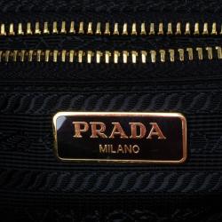 Pre Owned Prada Black Tessuto and Saffiano Leather Crossbody Bag